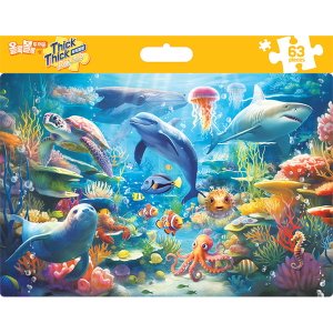 바보사랑 씩씩 퍼즐 바다 동물 판퍼즐 유아 63조각