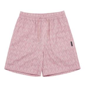 A LOGO MONOGRAM PATTERN SHORT PANTS  PINK - 모노그램 패턴 반바지