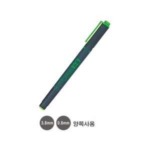 제브라옵텍스 형광펜양쪽사용:3.8mm 0.8mm 연두-다스10개입