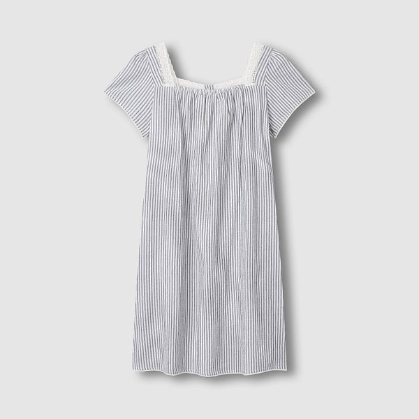 여 시어서커 셔링 반팔 파자마 원피스 J206203077057