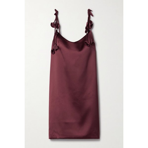 플로럴 아플리케 새틴 미니 원피스 46376663162953082