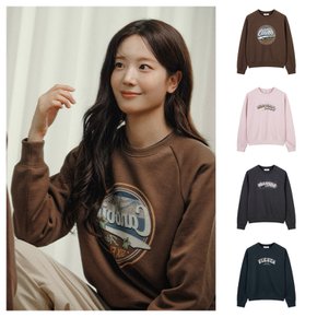 여성 더블니트 빈티지 그래픽 크롭 맨투맨  PHG 4TR2220
