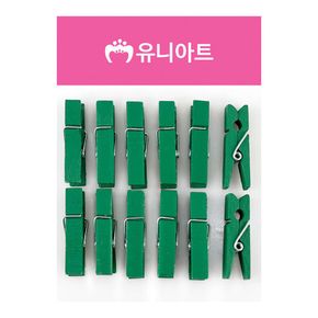 유니아트 1200 나무집게 (중) (초록)