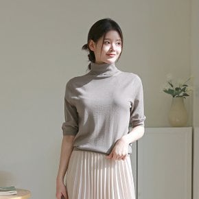 [최초가 109,000원][르포엠]이태리 울100 댄시 5부 니트 터틀넥