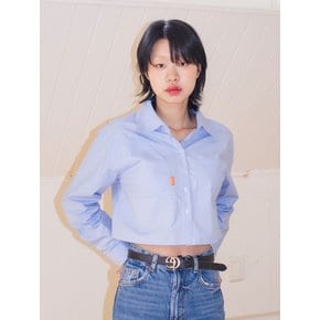 Three Pocket Semi-Cropped Casual Shirts [Blue]