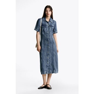 타미힐피거 T22F6TDR040WT1 라나 데님 셔츠 원피스