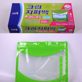 크린랩 지퍼백(중)10매 스탠딩액상600ml