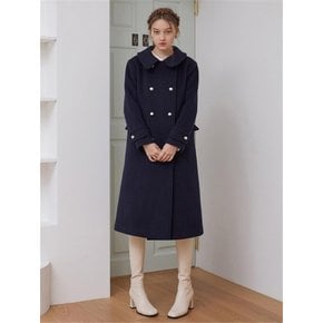 NAVY ROUND COLLAR COAT