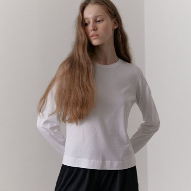 [20% 할인가  판매] Silket Essential Long Sleeve T-Shirts (White)