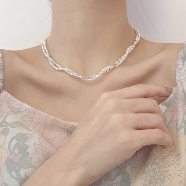 [옷자락] 여자 사계절 데일리 비즈 레이어드 목걸이