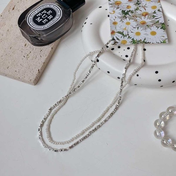 [옷자락] 여자 사계절 데일리 비즈 레이어드 목걸이