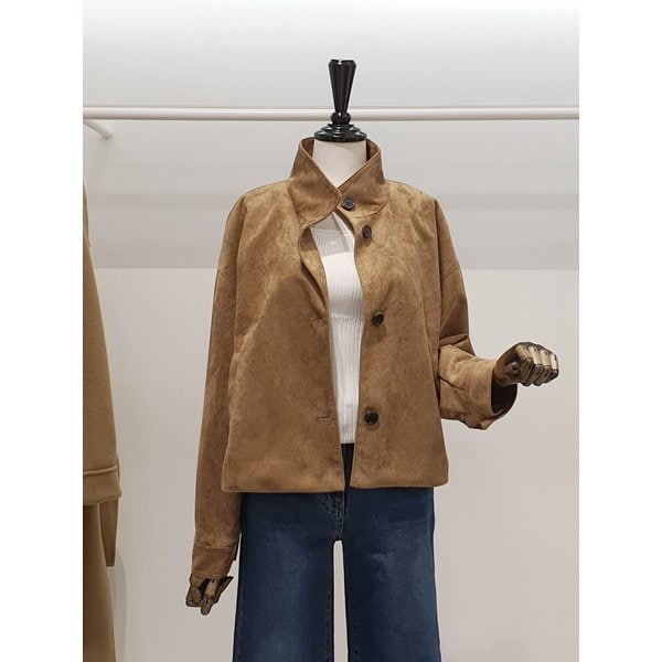 [파주점] 쥬크 주크 하이넥 루즈핏 숏 페이크 레더자켓 V261PSF952