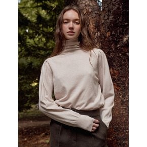 Puff Sleeve Turtleneck Cashmere Blended Knitwear  (4colors) VKNIT_040