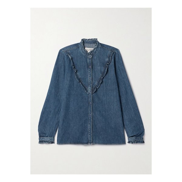 닐리 로탄 마셀라 러플 데님 셔츠 다크 데님 46376663162900393