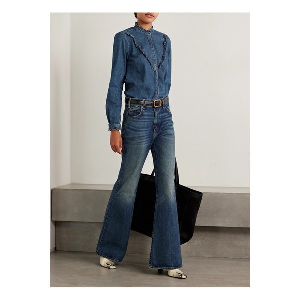 닐리 로탄 마셀라 러플 데님 셔츠 다크 데님 46376663162900393