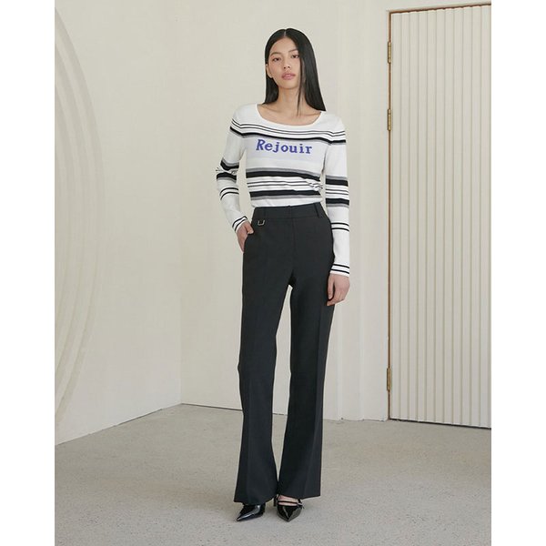 [시흥점] 여성 보트넥 스트라이프 슬림핏 폴오버 (ER1KL162)