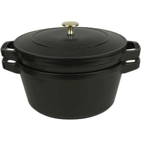 일본 스타우브 냄비0108 Staub Pot 9.4 inches 24 cm Stackable Cocotte and Frying Pan Set of