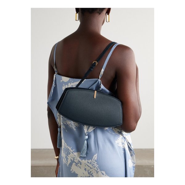 사베트 플로렌스 장식 텍스처 가죽 숄더 백 네이비 46376663162892430