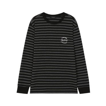 버커루 남성 와플 스트라이프 R넥 티셔츠(B245TS050P)
