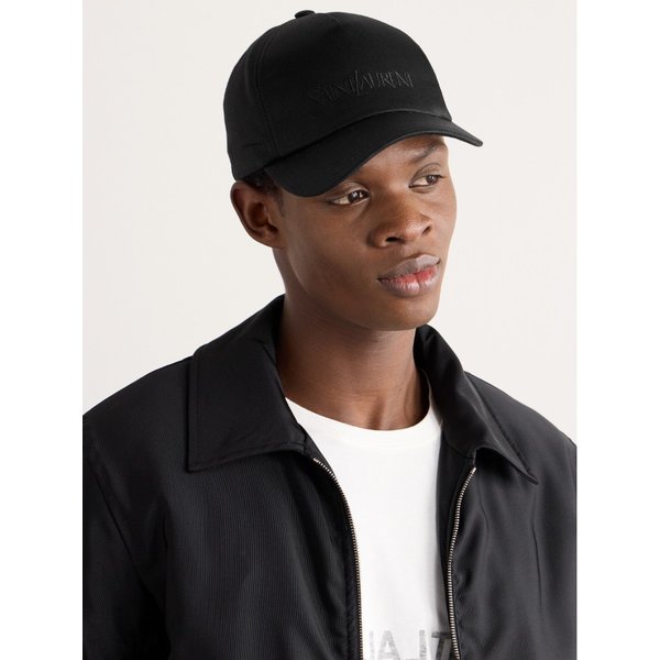 로고 자수 코튼 리넨 블렌드 개버딘 베이스볼 캡 1647597332145098