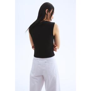 버튼 프런트 스웨터 베스트 블랙 1283654001