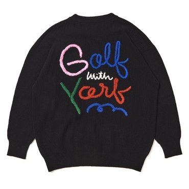 욜프 KNIT CREWNECK LETTER BLACK 니트 크루넥 레터 블랙