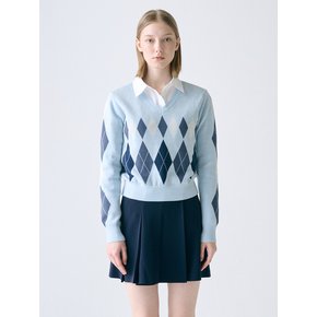 [KNIT] Argyle Knit Pullover_2color