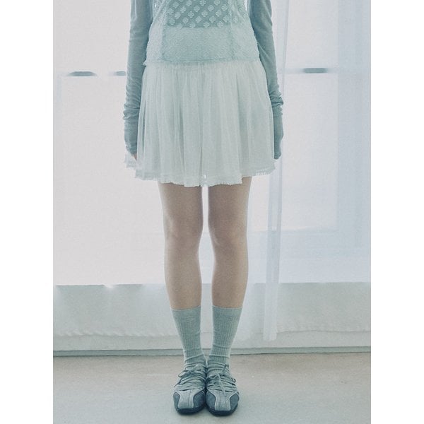 [SPNK] 쉬폰 캉캉 스커트_화이트