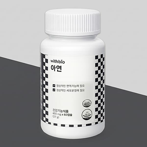 위드바이오 아연 450mg x 60캡슐