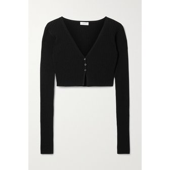 A.L.C. 핼리 크롭 골지 니트 가디건 블랙 1647597301149930