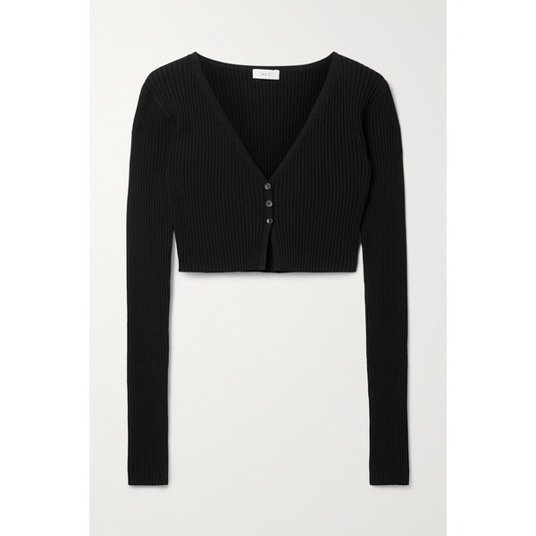 핼리 크롭 골지 니트 가디건 블랙 1647597301149930