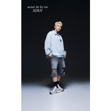 아크메드라비 로고-데님진-디스트로이드숏 HEM LINE DESTROYED DENIM SHORT PANTS