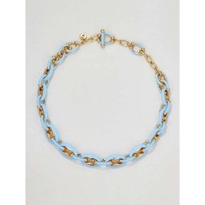 Marina Enamel Chain Necklace (Ice blue)