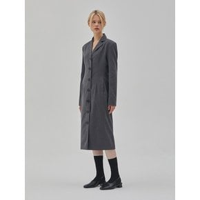 TAILORED WOOL LONG DRESS GREY