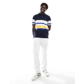 GANT 간트 쉴드 로고 엠브로이드 multistripe 워시드 폴로 인 네이비 9307557