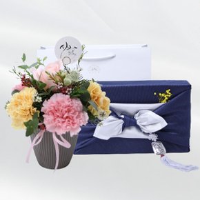 감사해요 카네이션+도라지정과 500 어버이날 스승의날 감사 존경 은혜 축하 생신 기념일 선물
