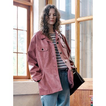 보카바카 [유하 PICK][단독] Open Collar Leather Jacket (PINK) VC2478JK701M