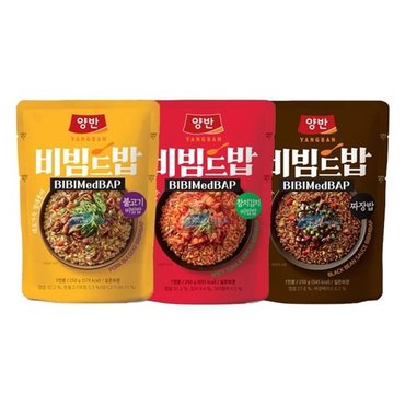  양반 비빔드밥 250g(포켓) x 3개/불고기/참치김치/짜장밥 선택