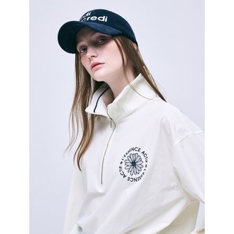 Mardi Mercredi Actif WINDBREAKER HIGH-NECK ZIP-UP ACTIF EMBLEM_IVORY NAVY