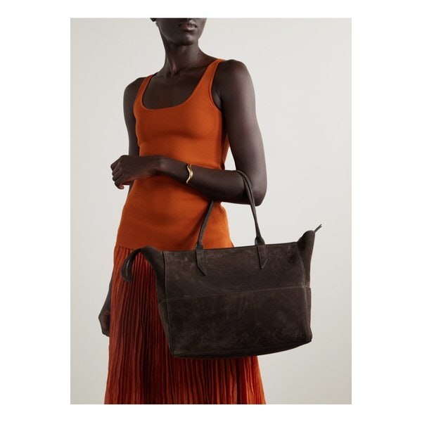 메티에 인코그니토 스몰 패널 스웨이드 토트 초콜릿 46376663162892528