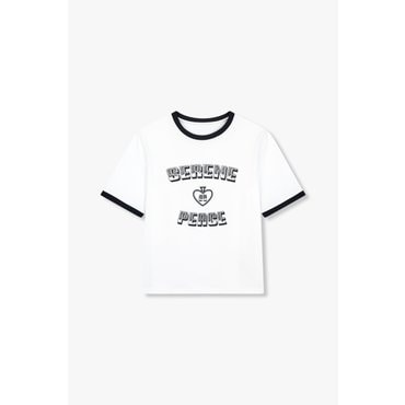 GCUT [지컷25S/S]레터링 프린트 배색 티셔츠(7255240107)