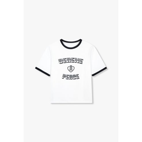 GCUT [지컷25S/S]레터링 프린트 배색 티셔츠(7255240107)