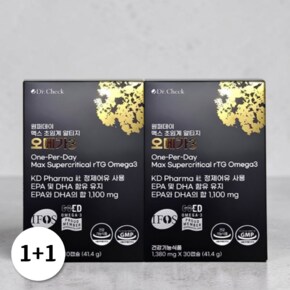 1+1 닥터체크 헬시 원퍼데이 맥스 초임계 알티지 오메가3 30캡슐 2개