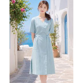 브이넥 히든 린넨원피스 벨트SET  GAMOP06G _P336030333