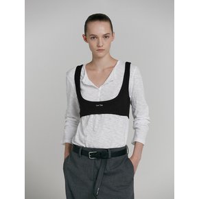 BUSTIER LAYERED T-SHIRT [WHITE]