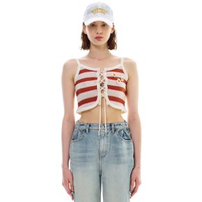 MIMI STRIPE SLEEVELESS / RED