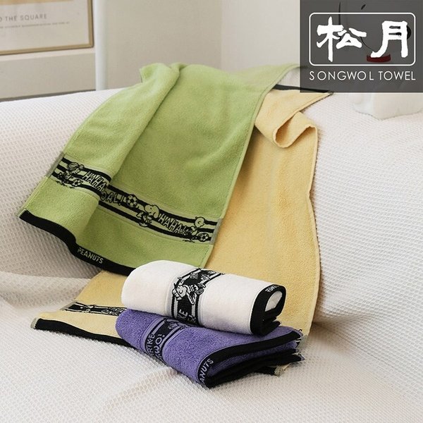 스누피 플레이스포츠40 세면타올 150g 3매 선물세트 (전용박스+쇼핑백)