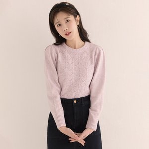 로엠 라운드넥 조직변형 스웨터(2colors)