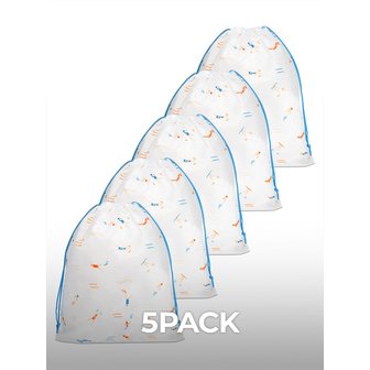 레이지비 방수파우치 복조리주머니 반투명 스위밍 스트링백 수영복 속옷 여행 이너백 더스트백 블루 5pcs