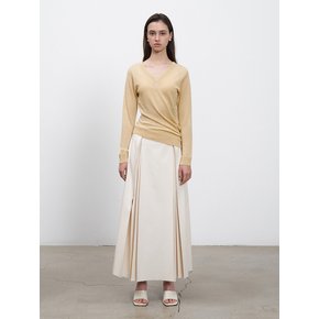 Pleated Flair Long Skirt